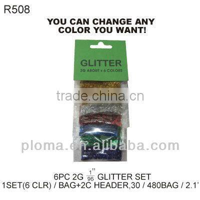 6 PCS 2G GLITTER POWDER