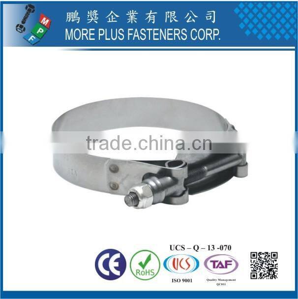 Made in Taiwan Plastic Stainless Steel Large Schlauchklemmen T Bolt Hose Clamp