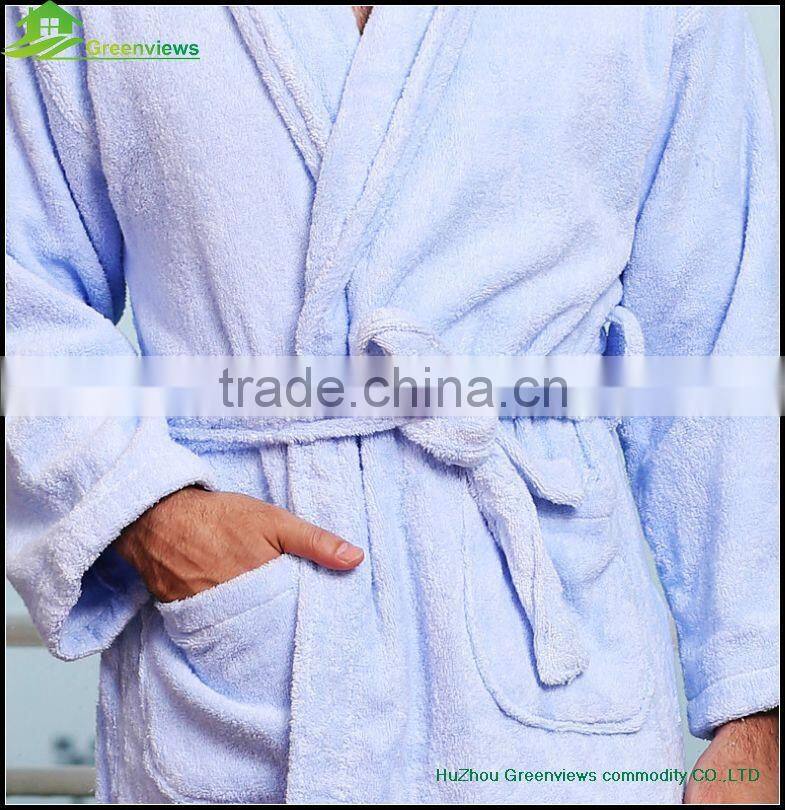 Cotton bright color bathrobe for adults velvet bathrobe for men cotton robes for women embroidered robe