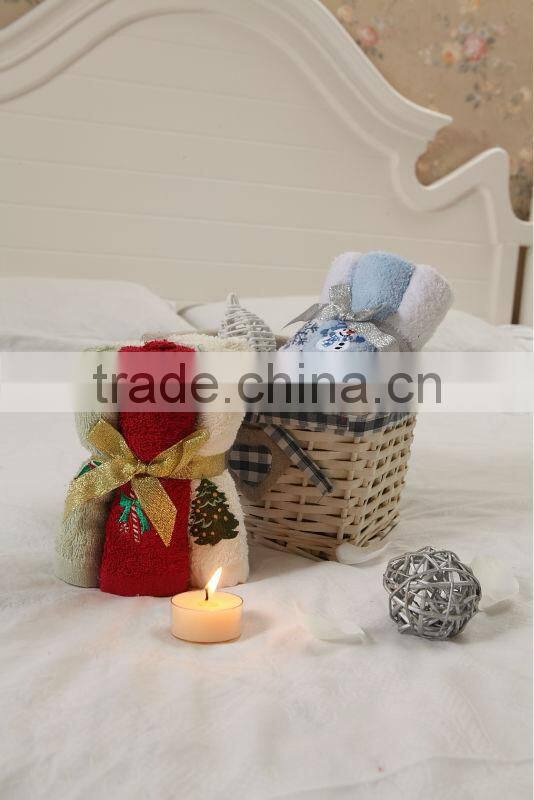 100% cotton velour embroidery hand towel