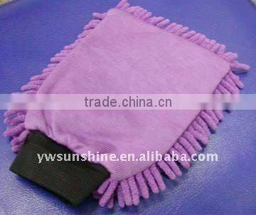 Microfiber chenille car wash glove