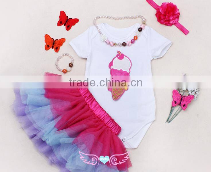 Baby Girl's First Birthday Outfit Boutique cloth wholesale kids hot pink tutu skirt/dress clothing set