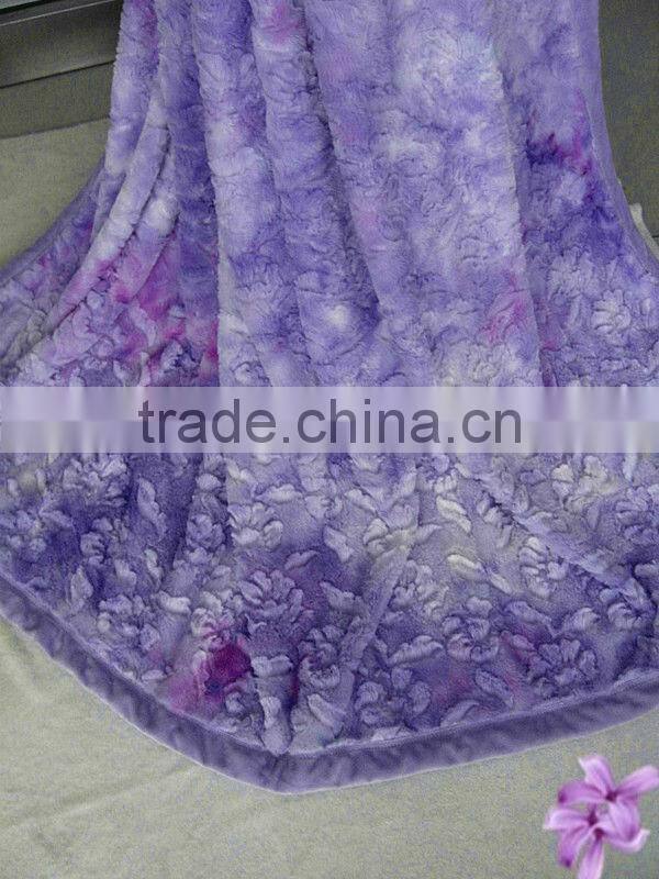 2015 hot design brushed plush throw