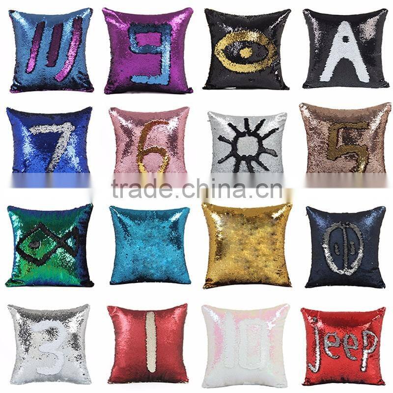 2017 Magic sequins Mermaid Pillow Cover /Reversible Sequin Fabric Color Changing Pillow