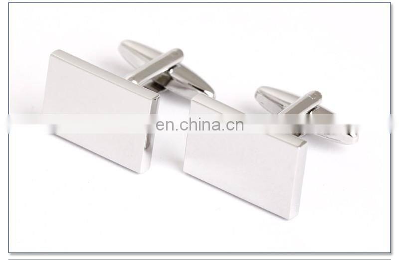 Simple Silver Men Shirt Cufflinks