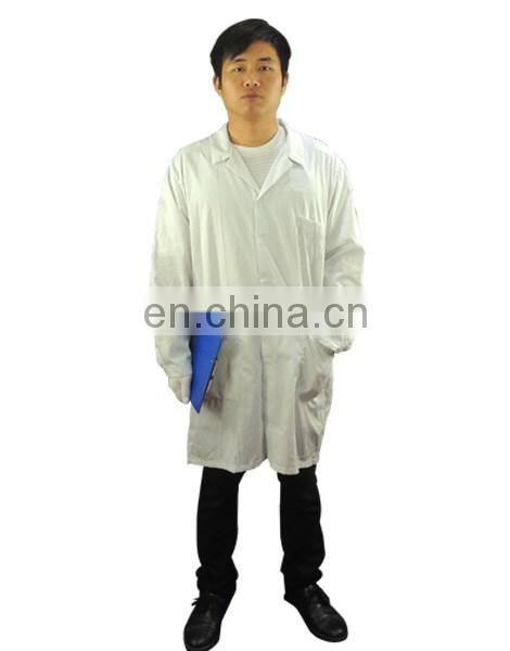Jacket type, 5mm grid white Poly/cotton Anti-static smock