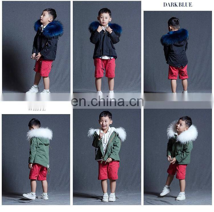 Winter childrens baby alpaca fur coats with big fur hood coat