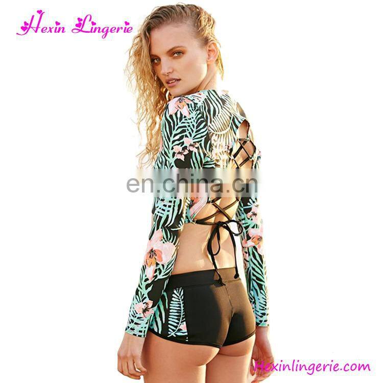 2017 Long Sleeves Swimwear Custom Fat Woman In Bathing Suit