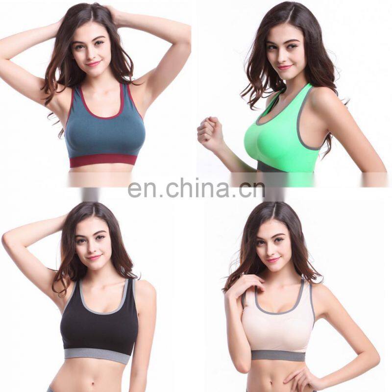 Yihao fashion Women Fitness Stretch Workout Tank Top Yoga Bra Racerback Padded Sports Bra