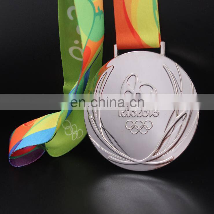 Custom brief style sport games with ribbon metal medal
