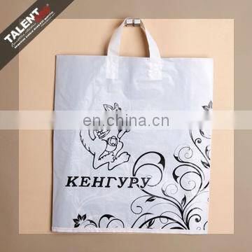 customized private design printed logo plastic softloop handle shopping bag