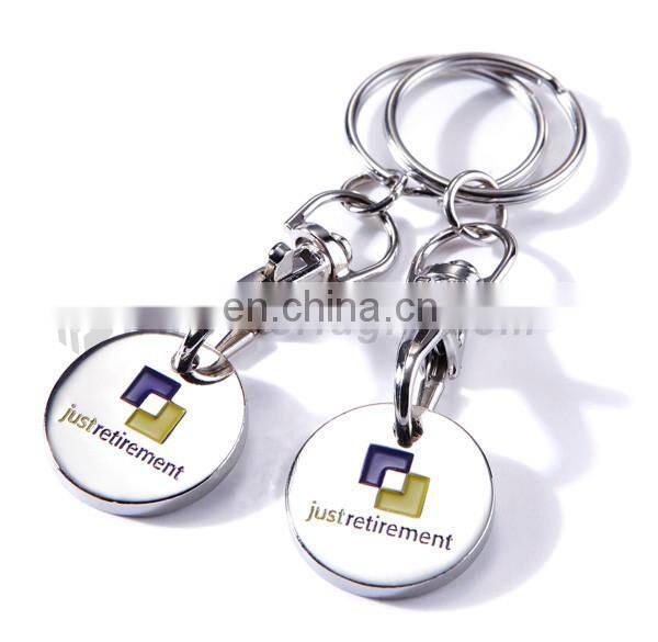 New Promotional Gift Custom Production metal custom trolley token coin keychain