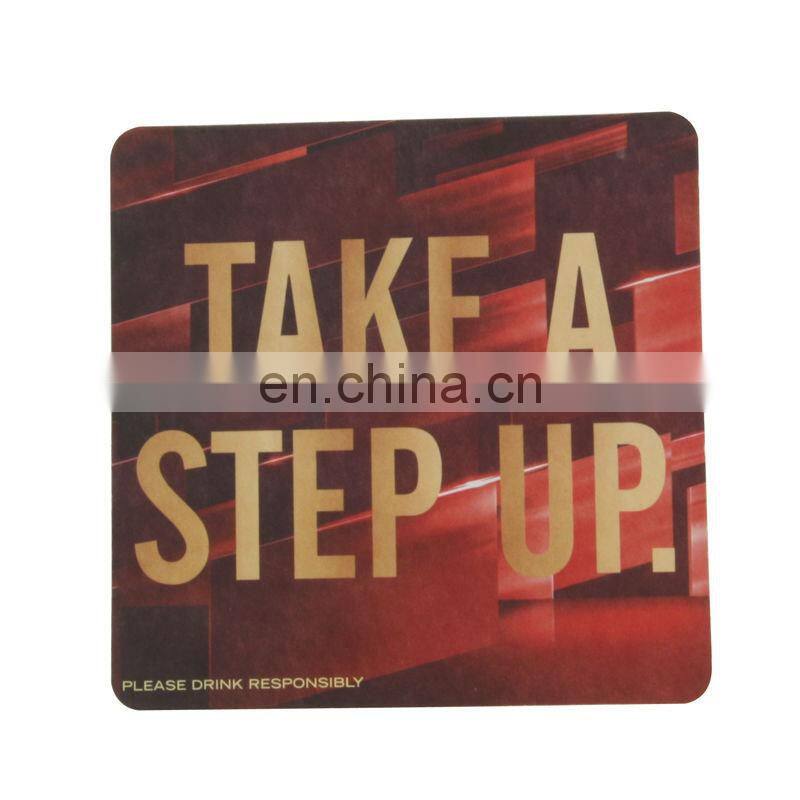 square brown color nice printing advertising paper coaster