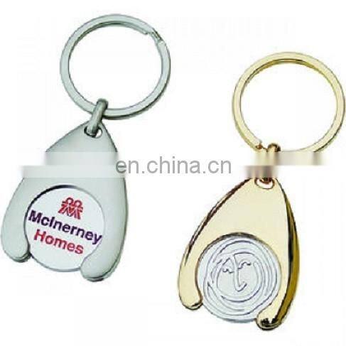Reusable shopping trolley coin keyring