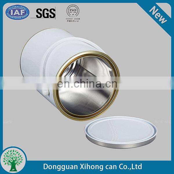Customized round clear paint can with tin lid