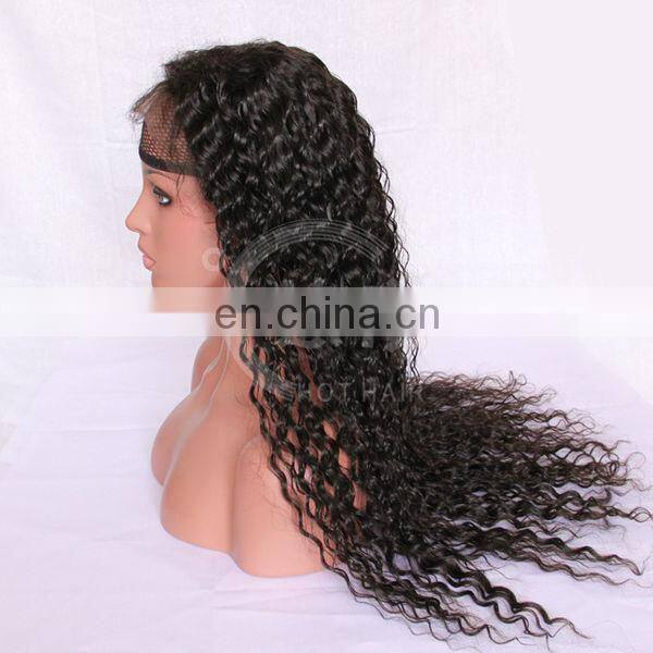 high quality swiss lace afro kinky curly beauty virgin brazilian human hair full lace wig for black women
