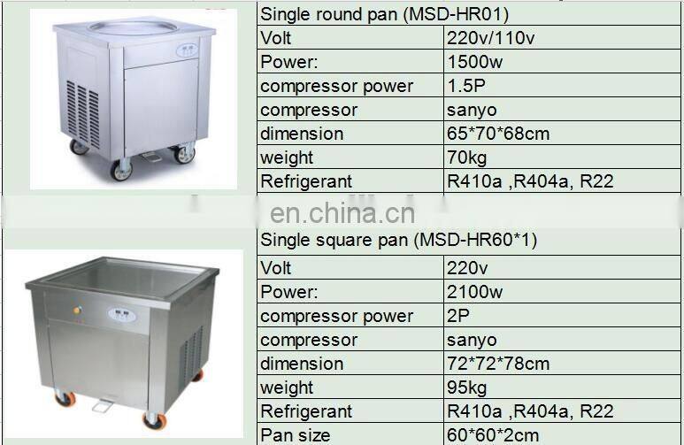 Thailand double pans frying ice cream roll fried ice cream roll machine