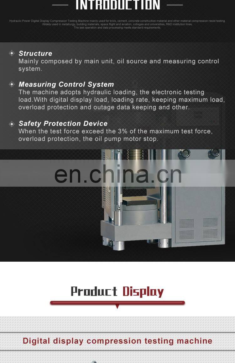 YES-2000D 2000KN Digital Brick Cement Concrete Compressive Strength Testing Machine