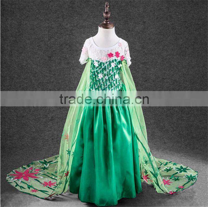 Princess Anna Costume Frozen Fancy Dress Elsa Cosplay Dress Girl Dresses