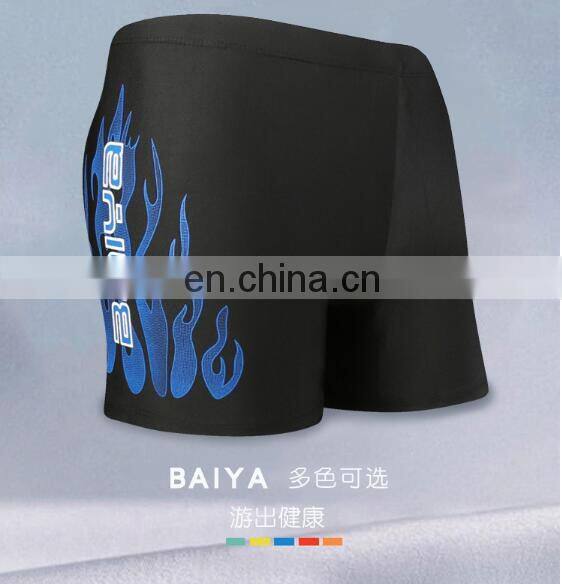 2019 Factory direct sale men's swimming trunks soak hot spring flat Angle loose swimsuit large size flame swimming trunks