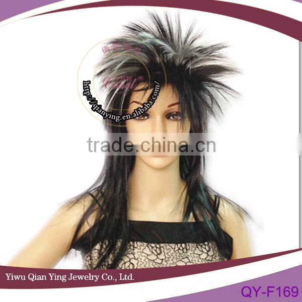 balck straight synthetic hair party punk wigs