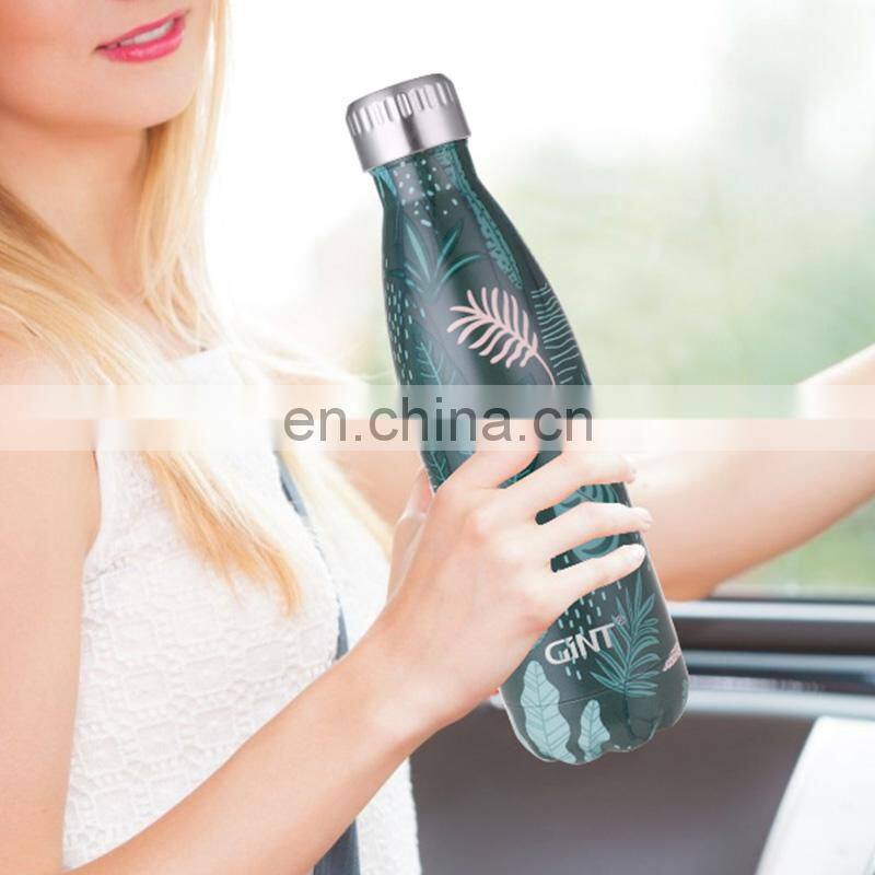 Eco Friendly 500ml Sports Double Wall Insulated Vacuum Drink Cola Shaped Metal Stainless Steel Water Bottles with Custom Logo