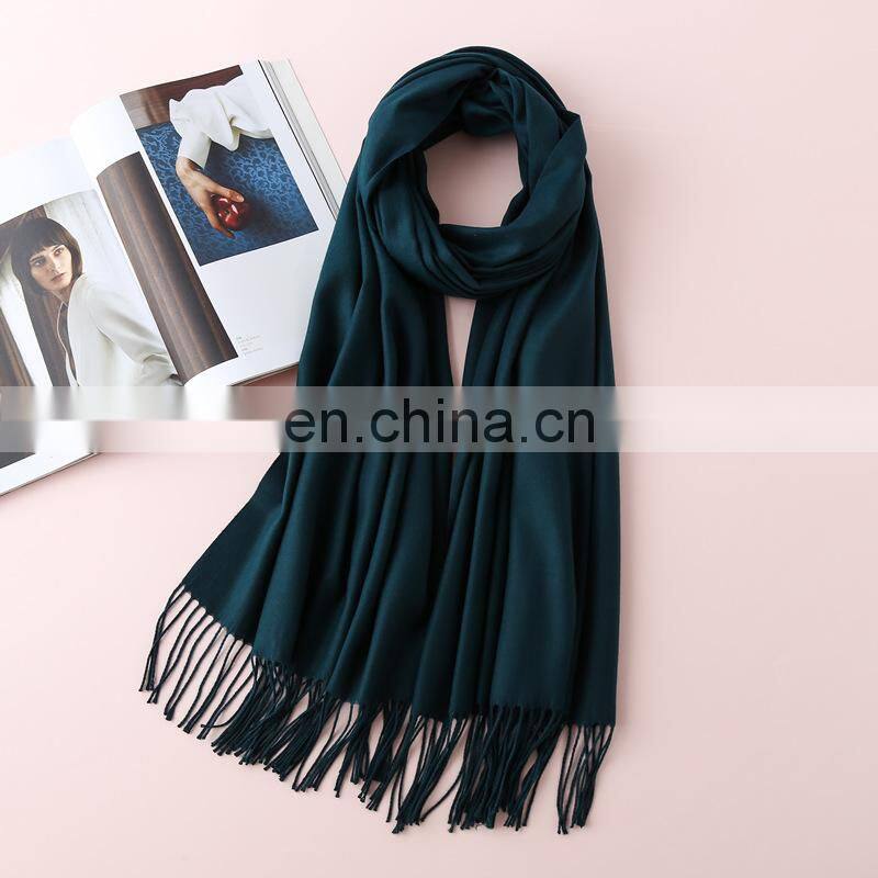 Autumn and winter new solid color cashmere scarf women thickened warm bib shawl gift scarf