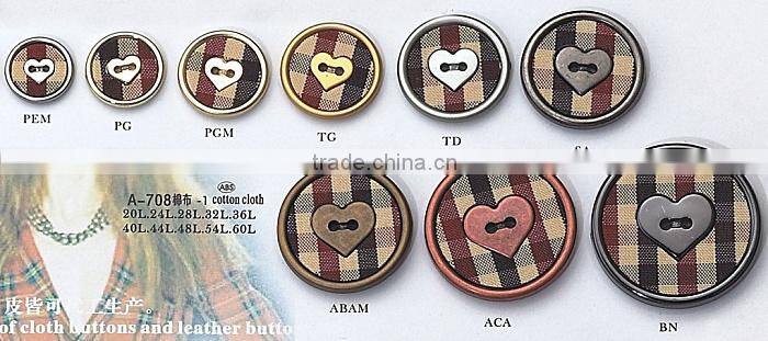 2holes round fashion fabric covered button