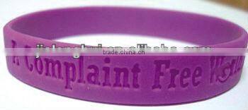 2016 Purple color personalized silicone free bracelets custom silicone bracelets no minimum