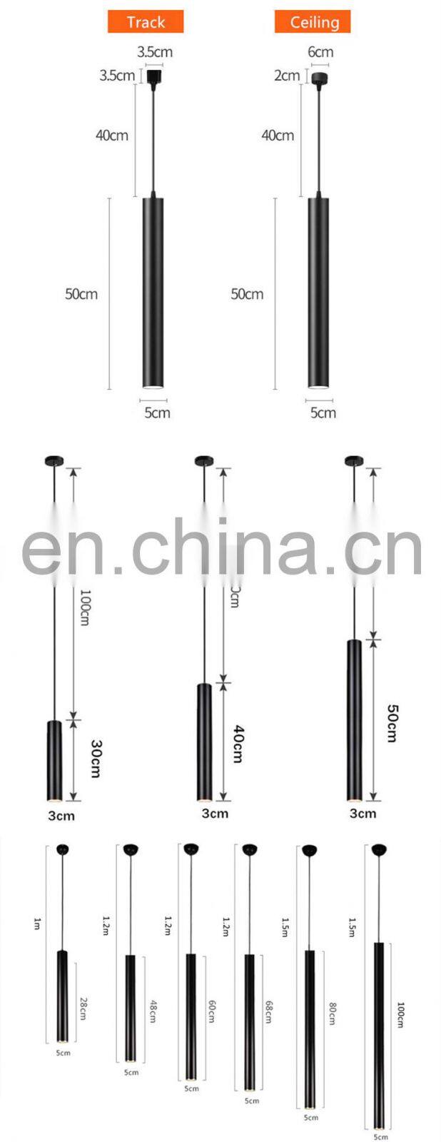 White Black Golden Adjustable Home Kitchen Dining Room Lighting Nordic LED Hanging Long Tube Pendant Lights