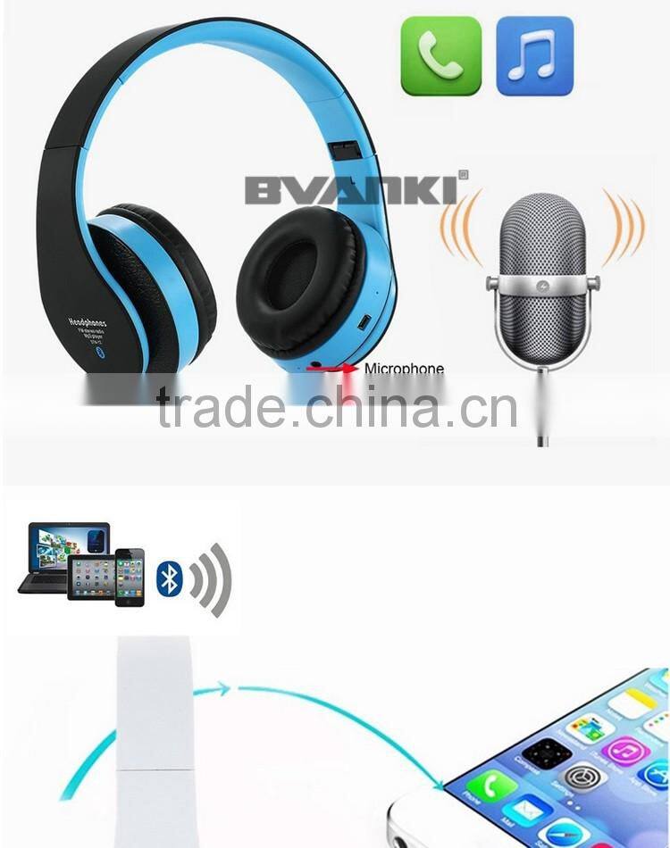 New products 2016 STN-12 HIFI Noise isolating headband headphones wireless bluetooth headset with fm and tf card