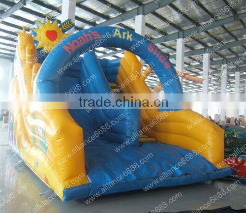 yellow and blue small 6x5m pvc inflatable water slide, customize pvc inflatable slide and pvc pool,inflatable water slide