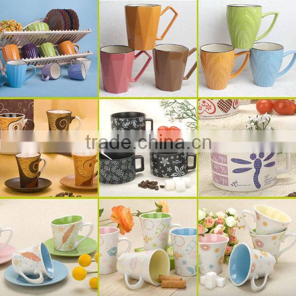 ceramic color glazed coffee mugs