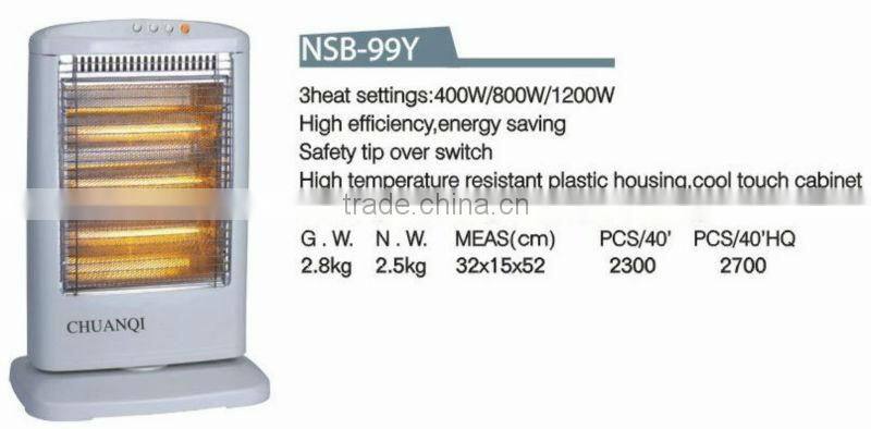 3heating 1200W CE/GS/ROHS with remote control timer wide angle oscillating function electric heater halogen heater