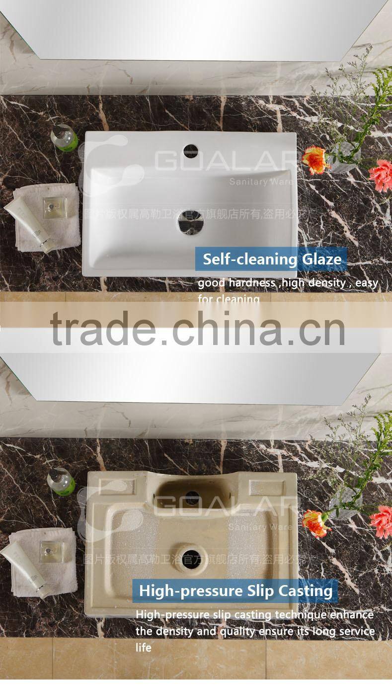 Bathroom rectangle counter top basin/ceramic art basin