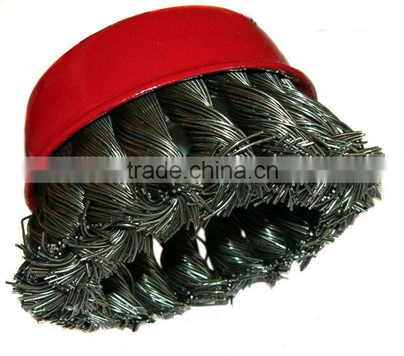 twisted knot wire cup brush,CEPILLO DE COPA ENTORCHAD