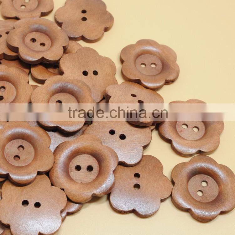 Sedex Audited Factory 2 Pillar sunflower Shape Wooden Button