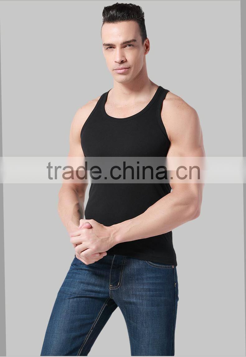 Elastic fit silm mens wholesale blank tank top wholesale from china