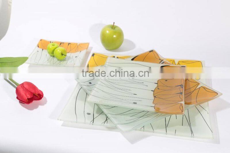 Advertising gift Customized tempered glass vegetables plate