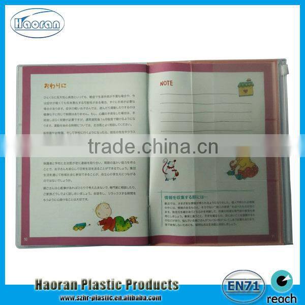 Plastic diary cover with document bag