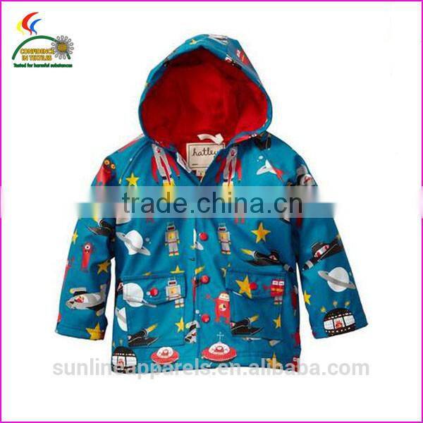 cute pu rainwears childs with hood