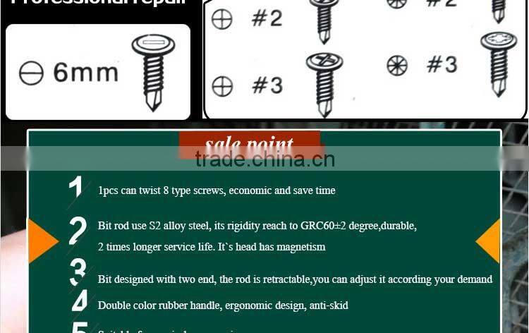LAOA S2 material 8 in 1 multifunction double use magnetic screwdriver