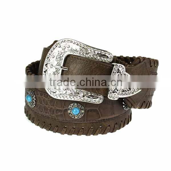 Rhinestone Cross Fashion Leather Belt