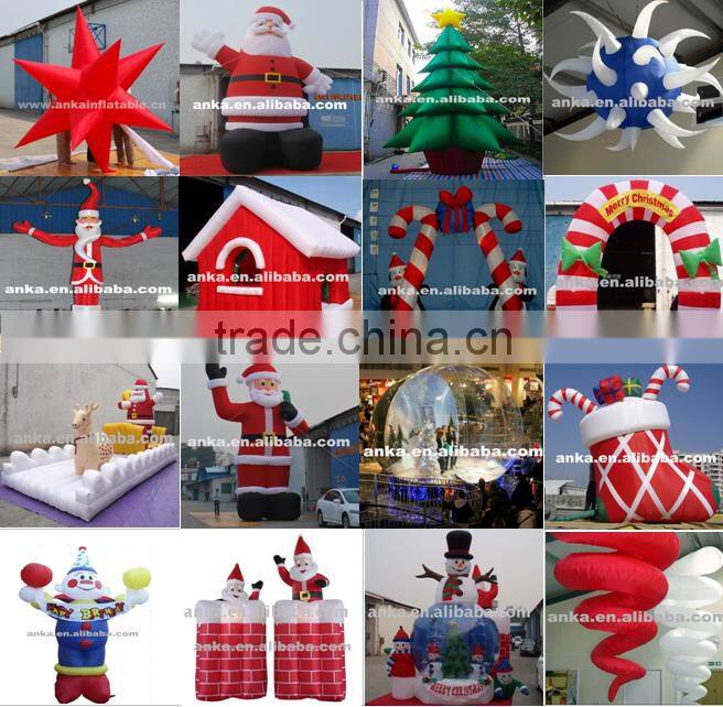 Inflatable santa with sleigh and reindeers for christmas decoration