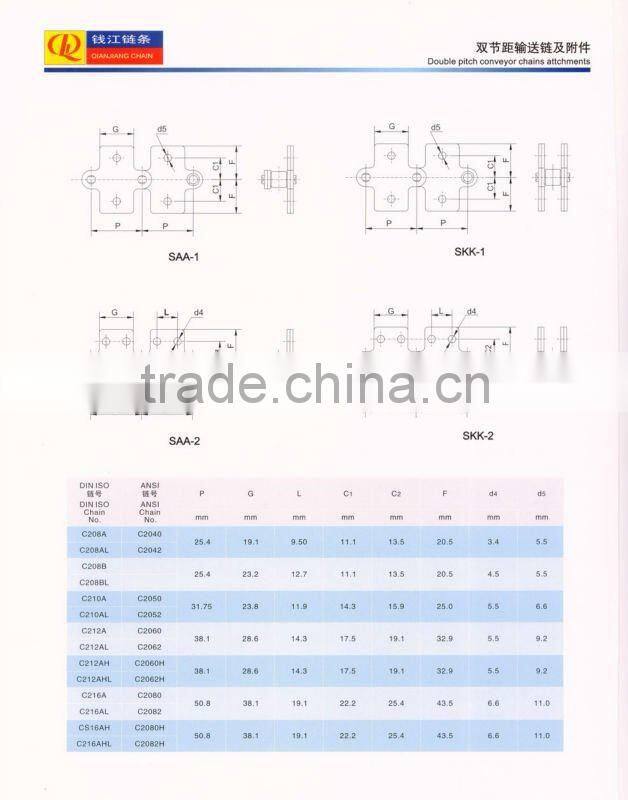 Double Pitch Conveyor Chain C2050 C2060 C2080