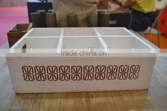 Shabby chic white wood craft box for gift