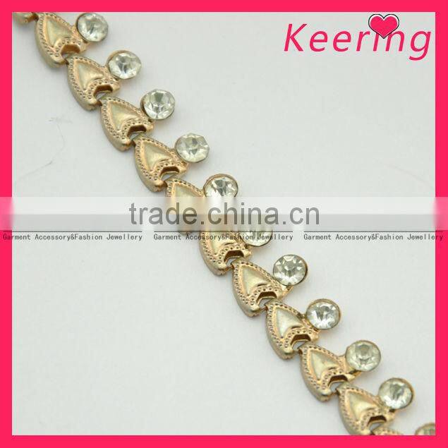 Newest Style gold Crystal Rhinestone Chain WRC-057