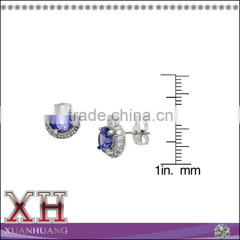 Silver Ring Earrings Necklace Purple Bridal Stone Jewelry Sets Purple Jewelry Set