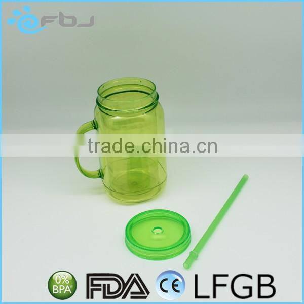 Green Clear Plastic BPA Free Mason Jars