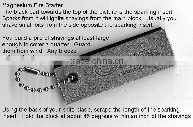 Fire Starter Type Survival Tactical Gear Ferrocerium Firesteel Magnesium Fire Starter